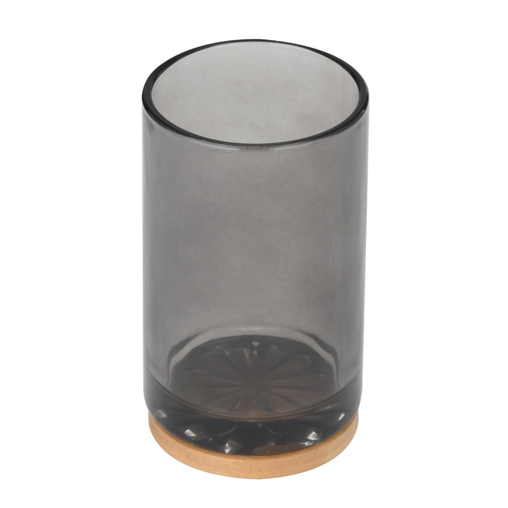 Glass Bath Accessory Set Sleek- Black