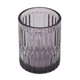 Glass Bath Accessory Set Diamond Pattern- Black