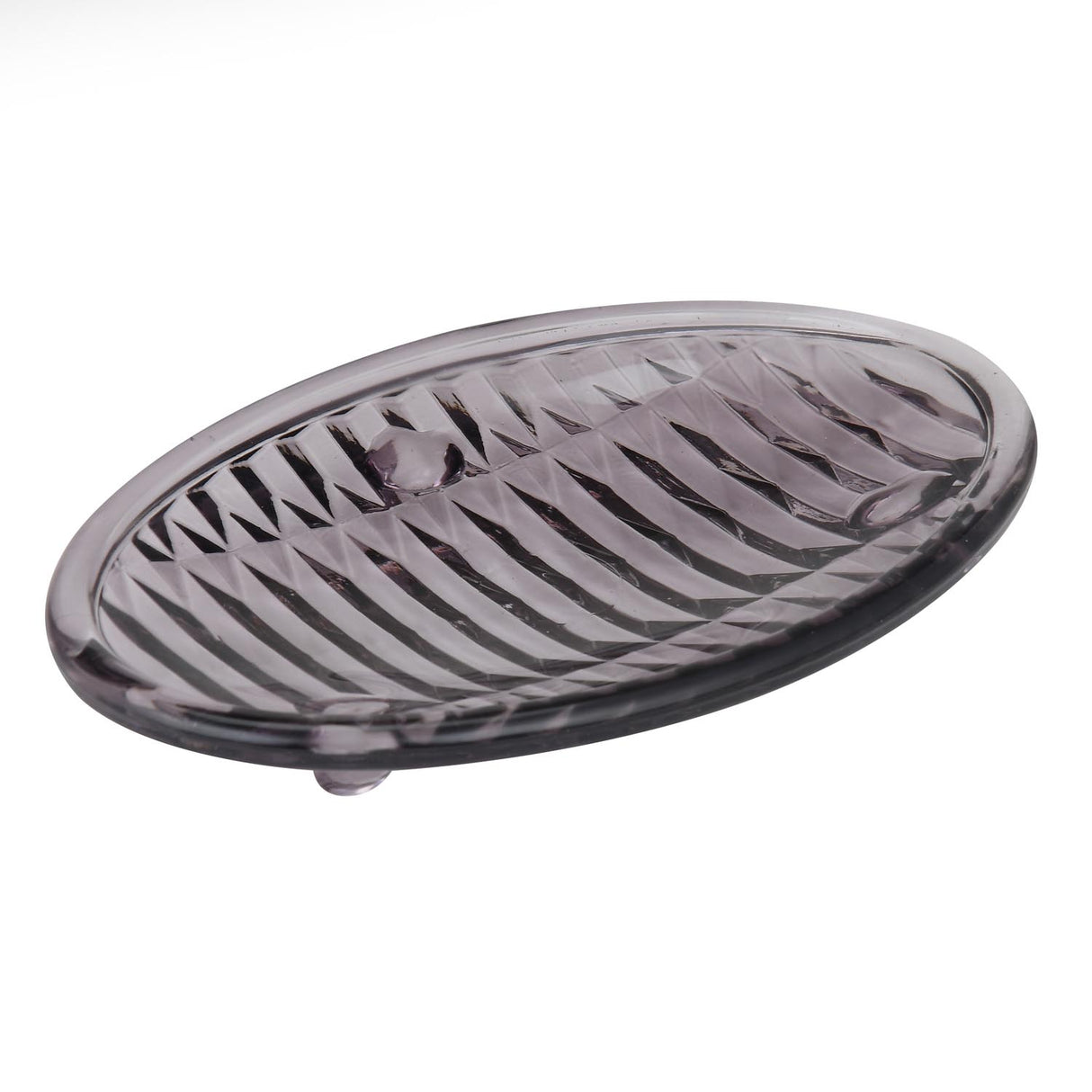 Glass Bath Accessory Set Diamond Pattern- Black