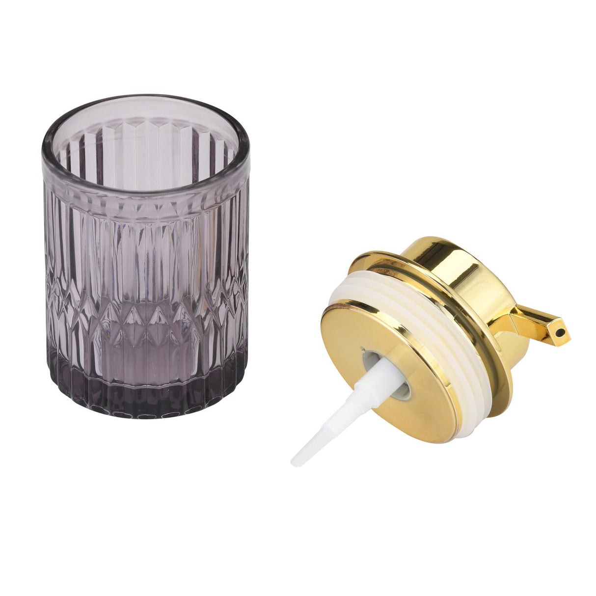 Glass Bath Accessory Set Diamond Pattern- Black