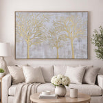 Dry Forest Canvas Wall Painting- Gold