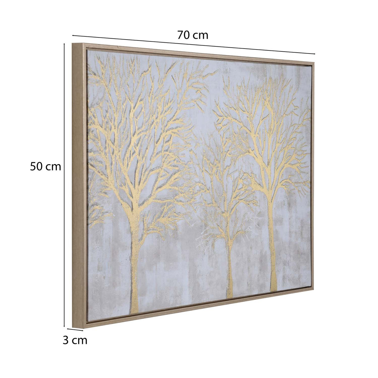Dry Forest Canvas Wall Painting- Gold