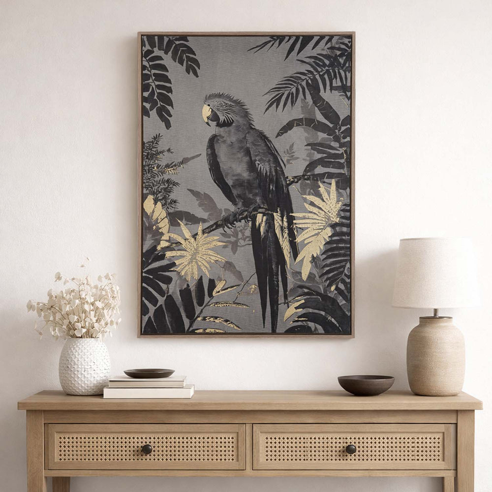 Parrot Wall Painting- Black