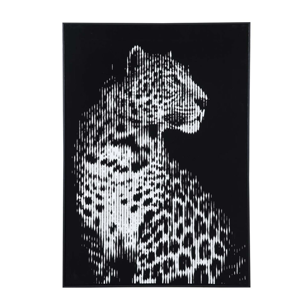 leopard Canvas Wall Painting- Black