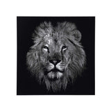 Lion Face Canvas Wall Painting- Black