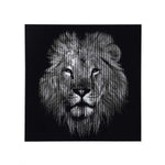 Lion Face Canvas Wall Painting- Black