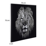 Lion Face Canvas Wall Painting- Black