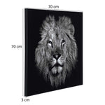 Lion Face Canvas Wall Painting- Black