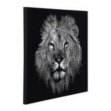Lion Face Canvas Wall Painting- Black