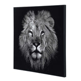 Lion Face Canvas Wall Painting- Black