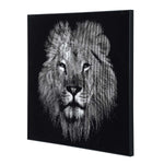 Lion Face Canvas Wall Painting- Black