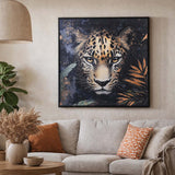 Leopard Crackle Canvas Wall Painting- Black And Brown