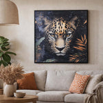 Leopard Crackle Canvas Wall Painting- Black And Brown