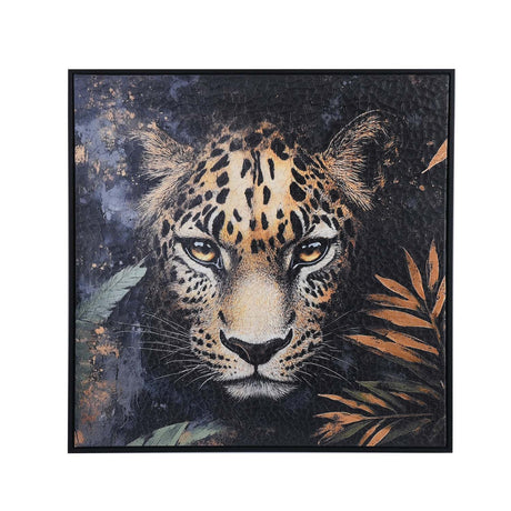 Leopard Crackle Canvas Wall Painting- Black And Brown