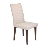 4 Seater Parquel Wooden Dining Set with Quado Base and Linzy Chairs- Walnut Brown