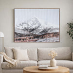 Snow Mountain Crackle Canvas Wall Painting I - White And Brown