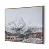 Snow Mountain Crackle Canvas Wall Painting I - White And Brown
