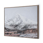 Snow Mountain Crackle Canvas Wall Painting I - White And Brown