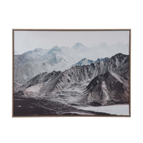 Snow Mountain Crackle Canvas Wall Painting II - White And Brown