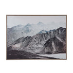 Snow Mountain Crackle Canvas Wall Painting II - White And Brown
