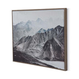 Snow Mountain Crackle Canvas Wall Painting II - White And Brown