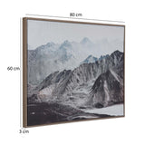 Snow Mountain Crackle Canvas Wall Painting II - White And Brown