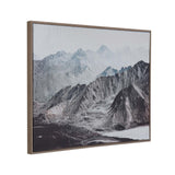 Snow Mountain Crackle Canvas Wall Painting II - White And Brown