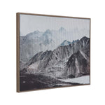 Snow Mountain Crackle Canvas Wall Painting II - White And Brown