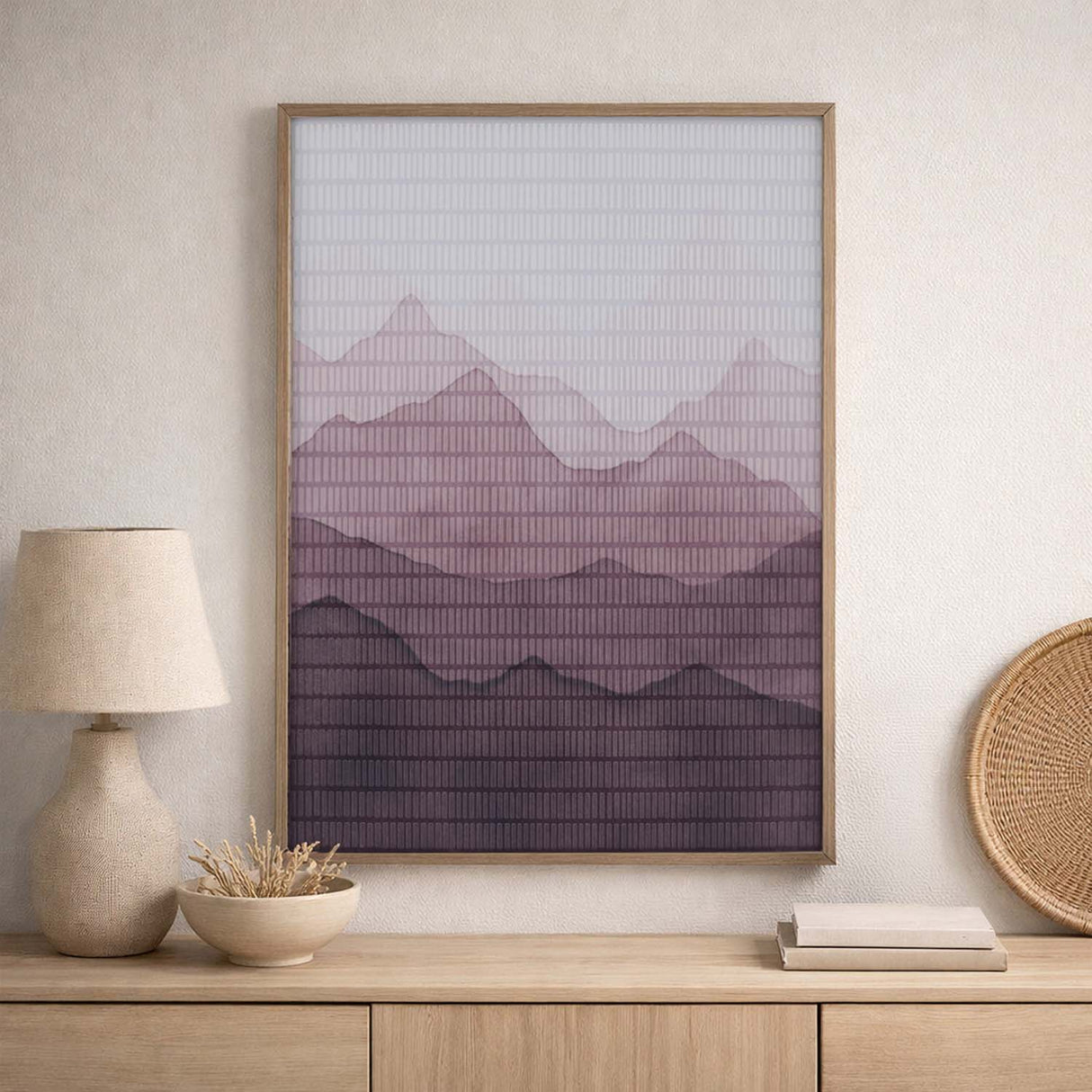 Mountain Crackle Paper Wall Painting- Multicolor