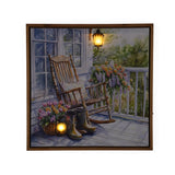 Rocking Chair Canvas Painting with LED Light- Multicolor