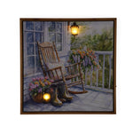 Rocking Chair Canvas Painting with LED Light- Multicolor
