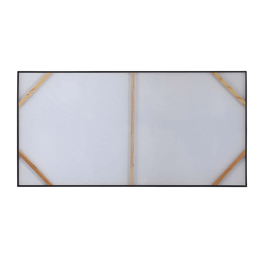 Abstract Canvas Wall Painting- Grey & Gold