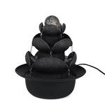 Lotus Petal Polyresin Decorative Table Top Water Fountain with LED Light- Grey