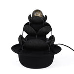 Lotus Petal Polyresin Decorative Table Top Water Fountain with LED Light- Grey