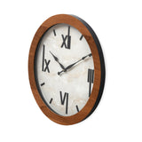 Round Marble Wall Clock- Teak