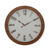 Round Classic Wall Clock- Teak