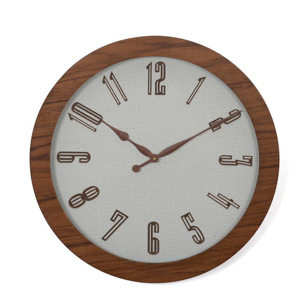 Round Classic Wall Clock- Teak