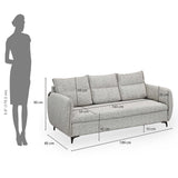 Infinia 3 Seater Fabric Sofa- Off White