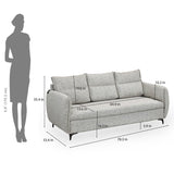 Infinia 3 Seater Fabric Sofa- Off White