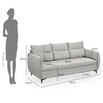 Infinia 3 Seater Fabric Sofa- Off White