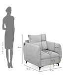 Infinia 1 Seater Fabric Sofa- Off White