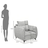 Infinia 1 Seater Fabric Sofa- Off White