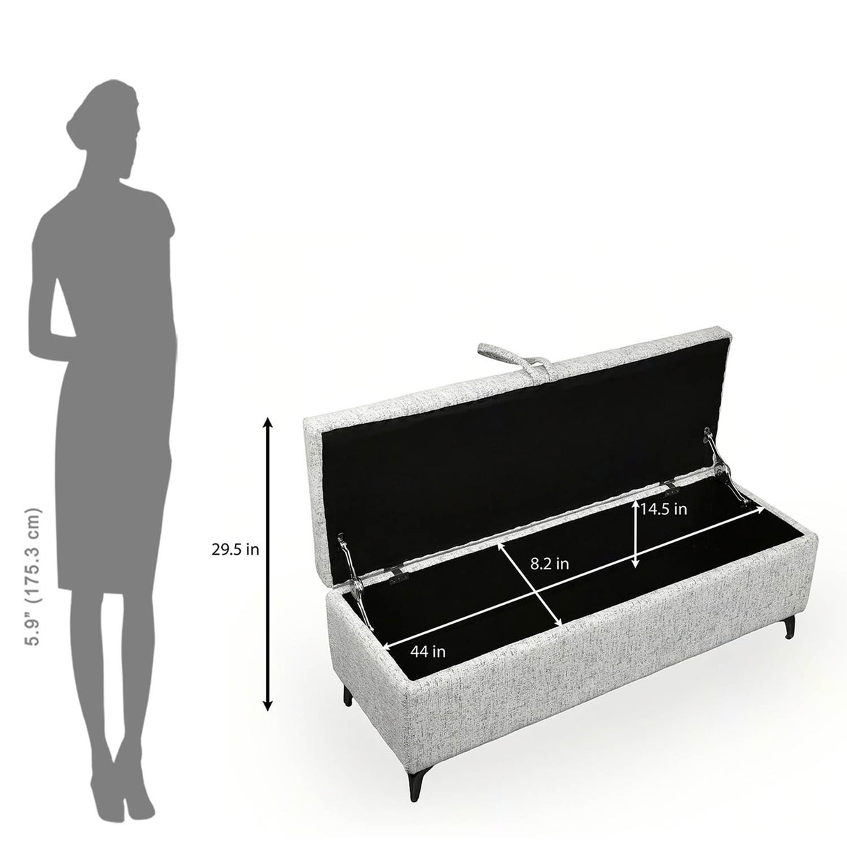 Infinia 2 Seater Fabric Bench- Off White