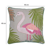 Flamingo Cotton Cushion Cover- Multicolor