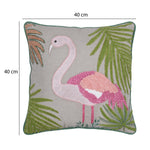 Flamingo Cotton Cushion Cover- Multicolor