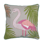 Flamingo Cotton Cushion Cover- Multicolor