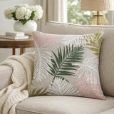Palm Leaf Cotton Cushion Cover- Multicolor