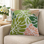 Palm Jungle Cotton Cushion Cover- Multicolor