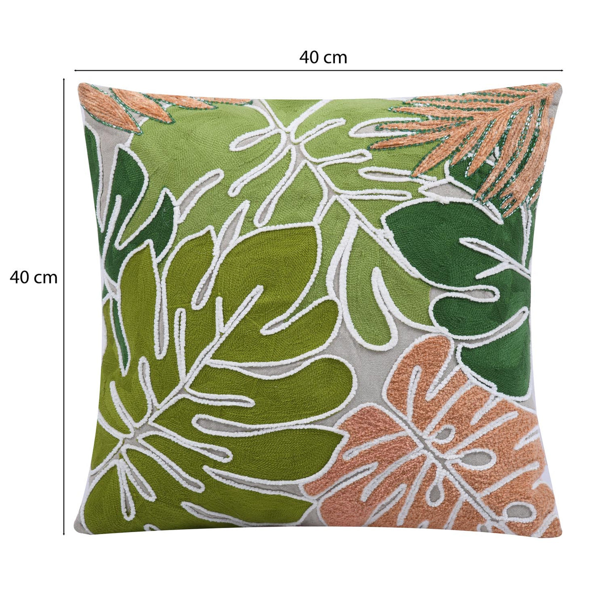 Palm Jungle Cotton Cushion Cover- Multicolor