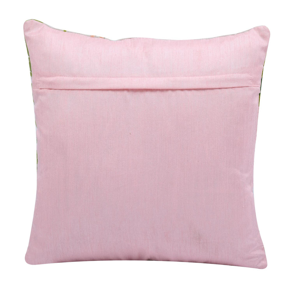Flamingo Pair Cotton Cushion Cover- Multicolor